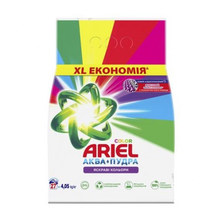 Стиральный порошок Ariel Аква-Пудра Color Яркие цвета, автомат, 27 стирок, 4.05 кг