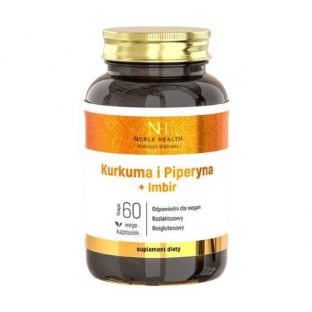 Пищевая добавка в капсулах Noble Health Suplement Diety Куркума, пиперин и имбирь, 60 шт