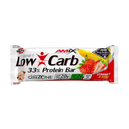 Протеиновый батончик Amix Nutrition Low Carb Protein 33% Bar Клубника и банан, 60 г