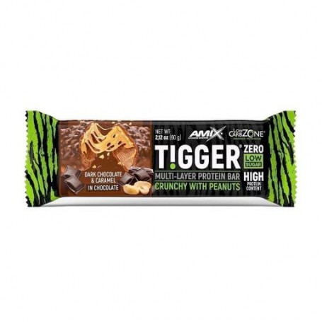 Протеиновый батончик Amix Nutrition Tigger Zero Multi-Layer Protein Bar Черный шоколад и карамель, 60 г