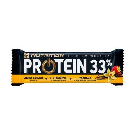 Протеиновый батончик Go On Nutrition Protein 33% Ваниль и малина, с витаминами, без сахара, 50 г