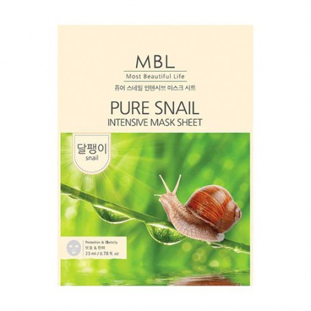 Тканевая маска для лица MBL Pure Snail Intensive Mask Sheet Увлажняющая, с муцином улитка, 23 мл