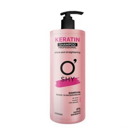 Бессульфатный шампунь для волос O'shy Keratin Professional Shampoo Блеск и выпрямление, 1 л