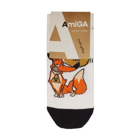 Носки женские AmiGA укороченные Рыжий лес, размер 23-25