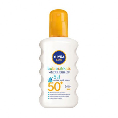 Детский солнцезащитный спрей Nivea Sun Babies&Kids Ультра защита SPF 50+, 200 мл