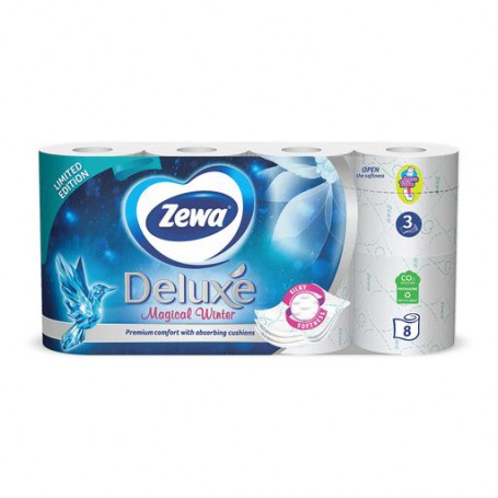 Туалетная бумага Zewa Deluxe лимитированная коллекция, 3-слойная, 150 отрывов, 8 рулонов