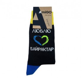 Носки мужские AmiGO классические, Люблю Байрактар, размер 25