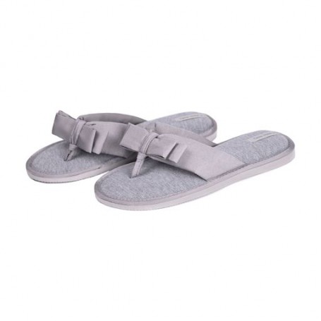 Женские комнатные тапочки Twins HS-VL Flip Flops бант, открытые, серые, размер 36-37