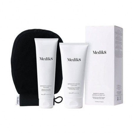 Набор для тела Medik8 Smooth Body Exfoliating Kit с АНА-кислотами, для сухой кожи и гиперкератоза (скраб, 150 мл + лосьон, 200 м