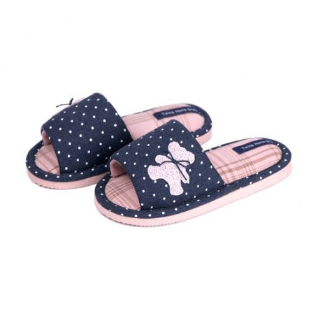 Детские домашние тапочки Twins HS-VL Bear, синие, размер 34-35