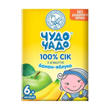Сок Чудо-Чадо Банан-яблоко с мякотью, 200 мл