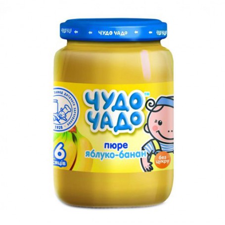 Детское фруктовое пюре Чудо-Чадо Яблоко и банан, с 6 месяцев, 170 г