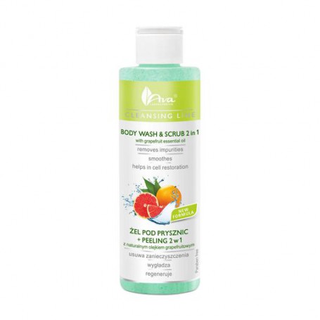 Очищающий гель для тела + скраб 2 в 1 AVA Laboratorium Cleansing Line Body Wash & Scrub с грейпфрутовым маслом, 200 мл