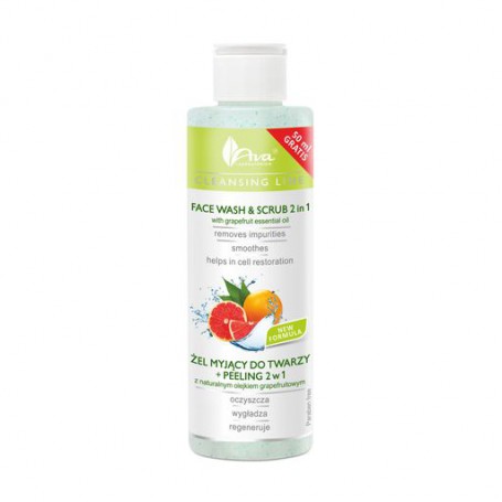 Очищающий гель для лица + скраб 2 в 1 AVA Laboratorium Cleansing Line Face Wash & Scrub с грейпфрутовым маслом, 200 мл