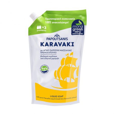 Жидкое мыло Papoutsanis Karavaki Ромашка, 900 мл (дойпак)