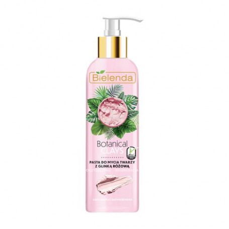 Очищающая паста для лица Bielenda Botanical Clays Vegan Face Wash Paste Pink Clay с розовой глиной, 190 г