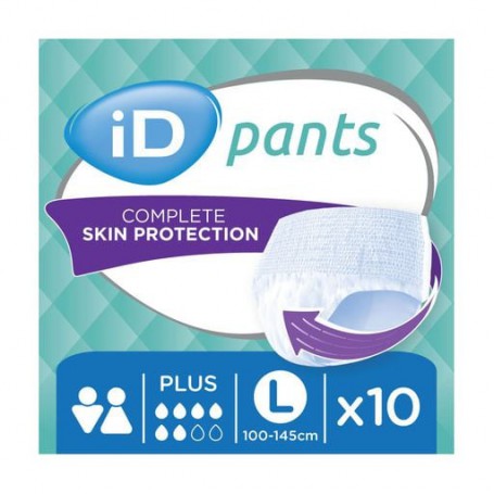 Подгузники-трусы для взрослых ID Plus Pants, размер Large (100-145 см), 10 шт