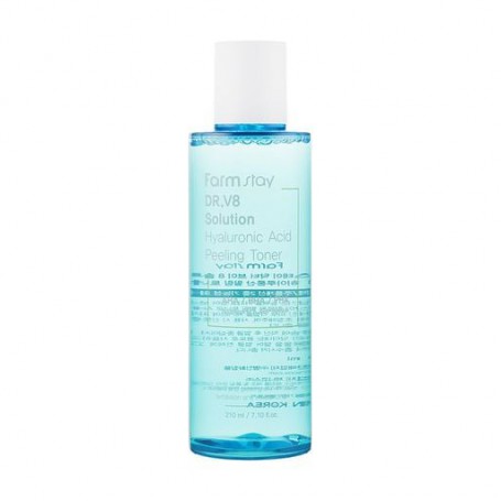 Пилинг-тонер для лица FarmStay Dr.V8 Solution Hyaluronic Acid Peeling Toner с гиалуроновой кислотой, 210 мл