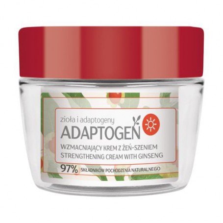 Дневной крем для лица Floslek Adaptogen Strengthening Cream With Ginseng Женьшень, 50 мл (многоразовая упаковка)
