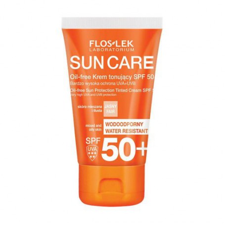 Тонирующий солнцезащитный крем для лица и тела Floslek Oil-free Sun Protection Tinted Cream SPF 50+ без масла, 50 мл