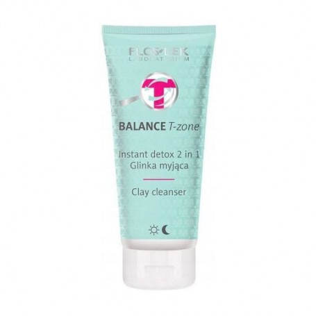 Детокс-средство 2 в 1 для очищения лица Floslek Balance T-Zone Instant Detox 2in1 Clay Cleanser c глиной, 125 мл