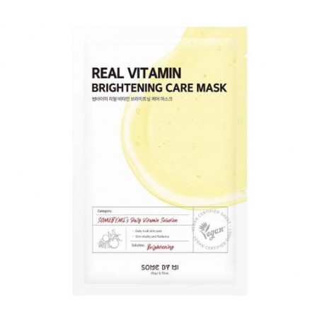 Тканевая маска для лица Some By Mi Real Vitamin Brightening Care Mask Осветляющая, с витаминами, 20 г