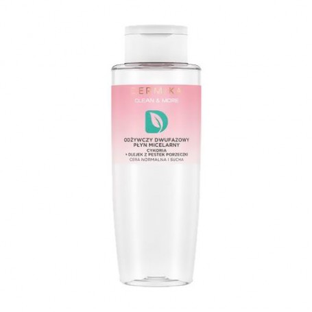 Двухфазная мицеллярная вода для лица Dermika Clean & More Цикорий и масло семян смородины, 400 мл