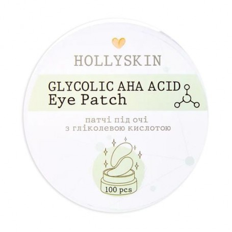Патчи для кожи вокруг глаз Hollyskin Glycolic AHA Acid Eye Patch с гликолевой кислотой, 100 шт