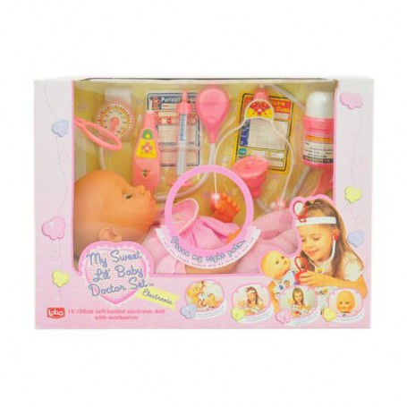 Кукла Lotus Rock-a-Bye Baby, с набором врача, интерактивная, розовая, от 3 лет, 38 см (16188)