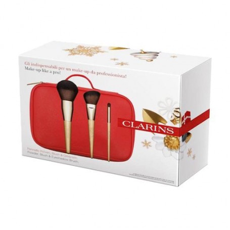 Набор кисточек для макияжа Clarins Make-Up, 3 шт + косметичка