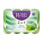 Твердое мыло Rubis 2 in 1 Milk & Green Tea Beauty Soap Молоко и зеленый чай, 4*90 г (экопак)