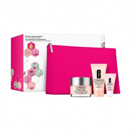 Набор для ухода за лицом Clinique Moisture Surge Megastars (гель-крем, 50 мл + ночная маска, 30 мл + средство для губ, 7 мл + ко