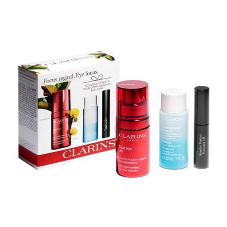 Набор для лица Clarins Total Eye Lift (тушь для ресниц, 8 мл + средство для демакияжа, 30 мл + концентрат для кожи вокруг глаз, 