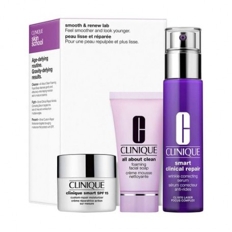 Набор для ухода за лицом Clinique Smooth & Renew Lab (сыворотка, 30 мл + крем, 15 мл + пенка, 30 мл)