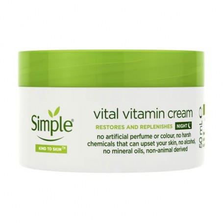 Ночной витаминный крем для лица Simple Kind to Skin Vital Vitamin Night Cream, 50 мл