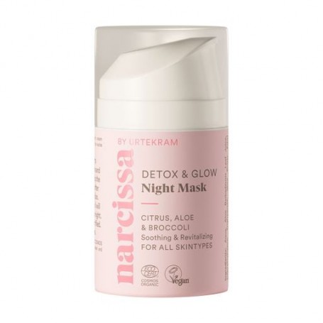 Ночная маска для лица Urtekram Narcissa Detox & Glow, 50 мл