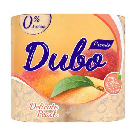 Туалетная бумага Диво Premio Aroma, с ароматом персика, 3-слойная, 4 рулона