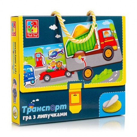 Игра с липучками Vladi Toys Транспорт, на украинском языке, от 3 лет, 55 предметов (VT1302-28)