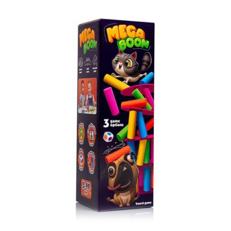 Настольная игра с деревянными фигурками Vladi Toys Mega Boom, от 5 лет, 53 элемента (RW2019)