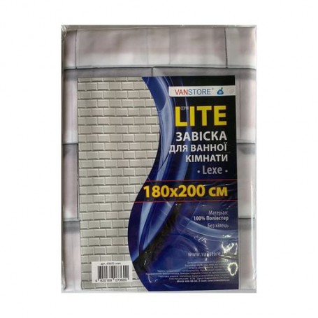 Занавеска для ванной комнаты Vanstore Lexe без колец, 180*200 см (63025)