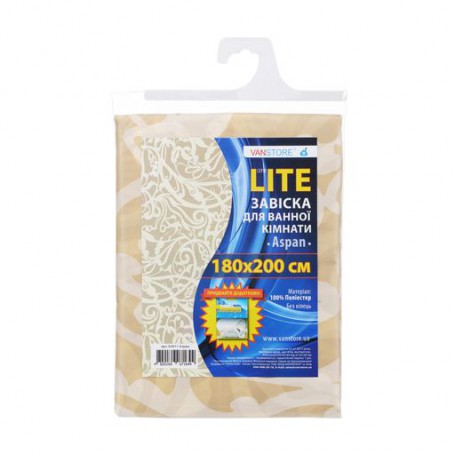 Занавеска для ванной комнаты Vanstore Aspan без колец, 180*200 см (63011)