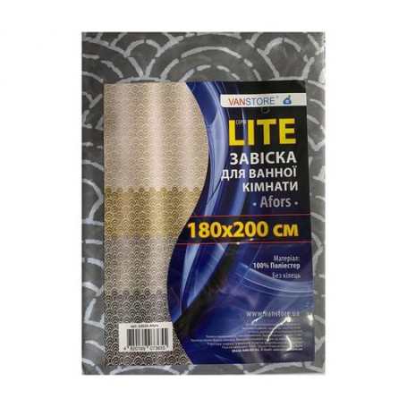 Занавеска для ванной комнаты Vanstore Afors без колец, 180*200 см (63020)