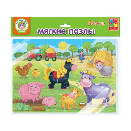Мягкие пазлы Vladi Toys А4 Ферма, от 3 лет, 24 предмета (VT1102-14)