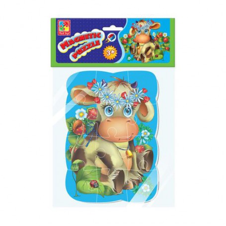 Магнитные пазлы Vladi Toys А5 Коровка, от 3 лет, 12 деталей (VT3205-33)