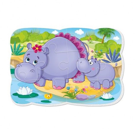 Магнитные пазлы Vladi Toys А5 Бегемотики, от 3 лет, 12 деталей (VT3205-57)