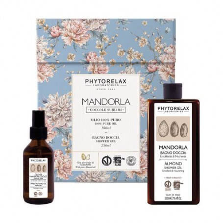 Набор для лица, тела и волос Phytorelax Laboratories Sweet Almond (гель для душа, 250 мл + многофункциональное сухое масло, 100 