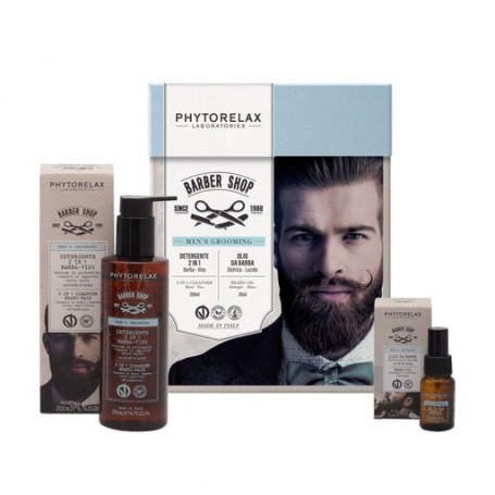Мужской набор для лица и бороды Phytorelax Laboratories Barber Shop (гель для умывания, 200 мл + масло для бороды, 30 мл