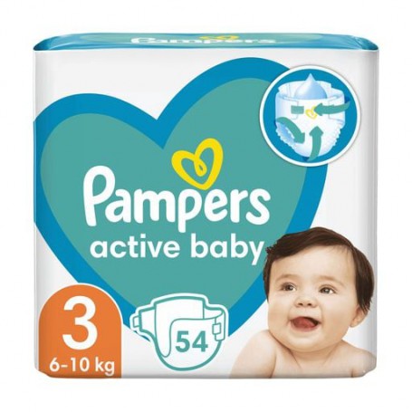 Подгузники Pampers Active Baby размер 3 (6-10 кг), 54 шт