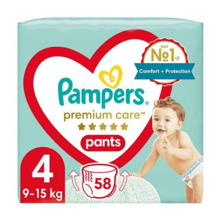 Подгузники-трусики Pampers Premium Care Pants размер 4 (9-15 кг), 58 шт