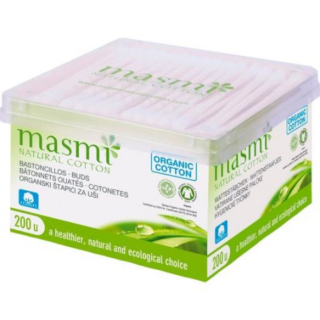 Палочки ушные Masmi Natural Cotton, органические, 200 шт